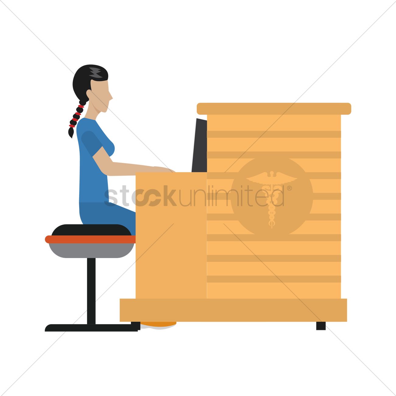 1300x1300 Medical Receptionist Vector Image