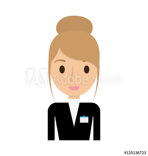 472x500 Hotel Receptionist Worker Avatar Vector Illustration Design