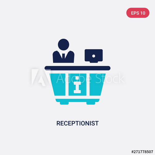 500x500 Two Color Receptionist Vector Icon From Hotel And Restaurant