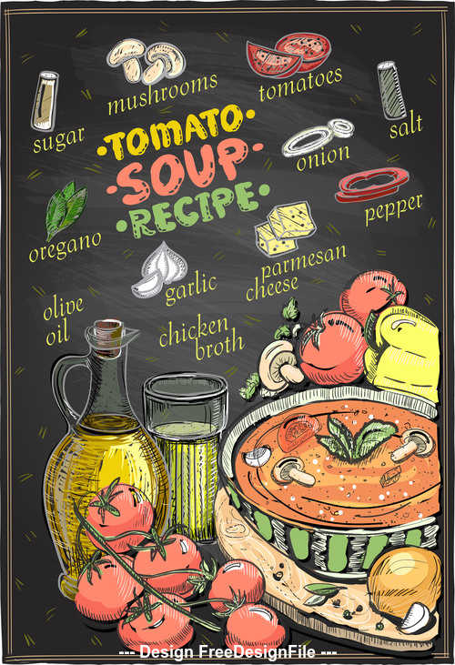 Soup Color Recipe Vector Free Download 500x731 Soup Color Recipe Vector Free Download