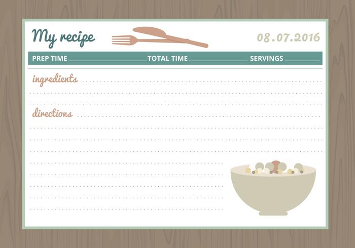 Vector Recipe Card 700x490 Vector Recipe Card