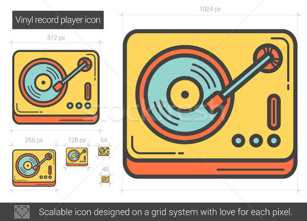 600x432 Vinyl Record Player Line Icon Vector Illustration Andrei Krauchuk