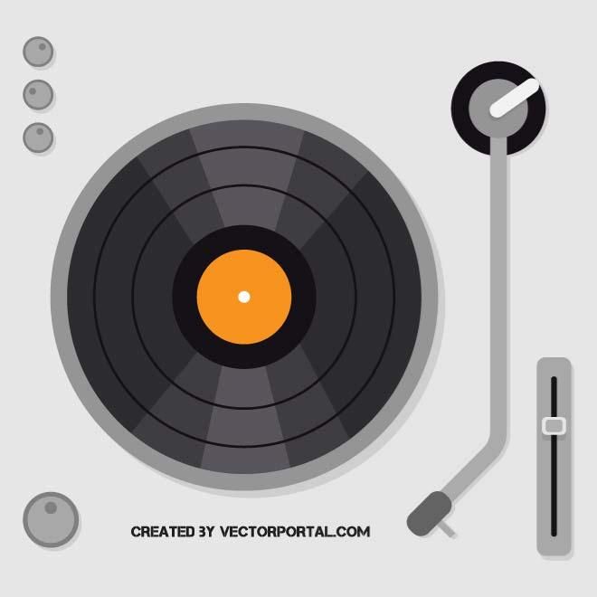 660x660 Vinyl Record Player Vector Illustration Music Vectors