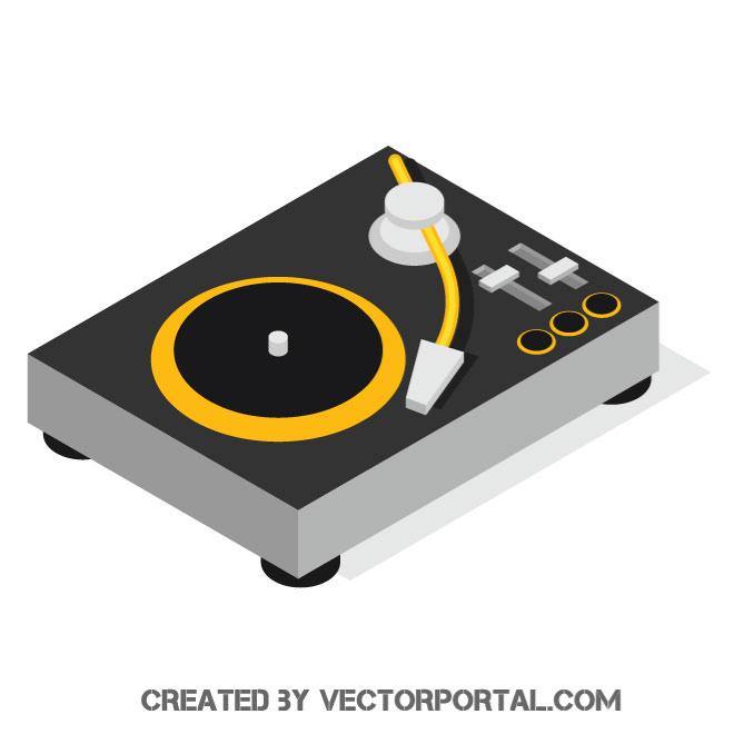 660x660 Vinyl Record Player Vector Image