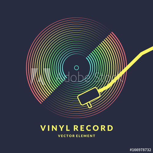 Poster Of The Vinyl Record Vector Illustration On Dark Background 500x500 Poster Of The Vinyl Record Vector Illustration On Dark Background