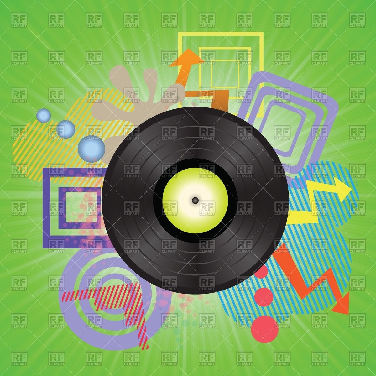Abstract Music Background With Geometric Elements And Vinyl Record 1200x1200 Abstract Music Background With Geometric Elements And Vinyl Record