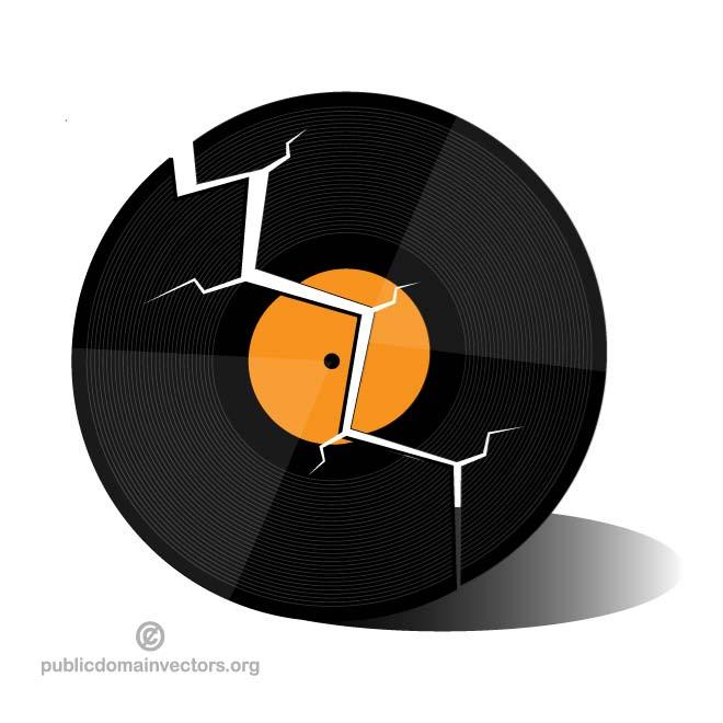 Broken Vinyl Record Vector 660x660 Broken Vinyl Record Vector