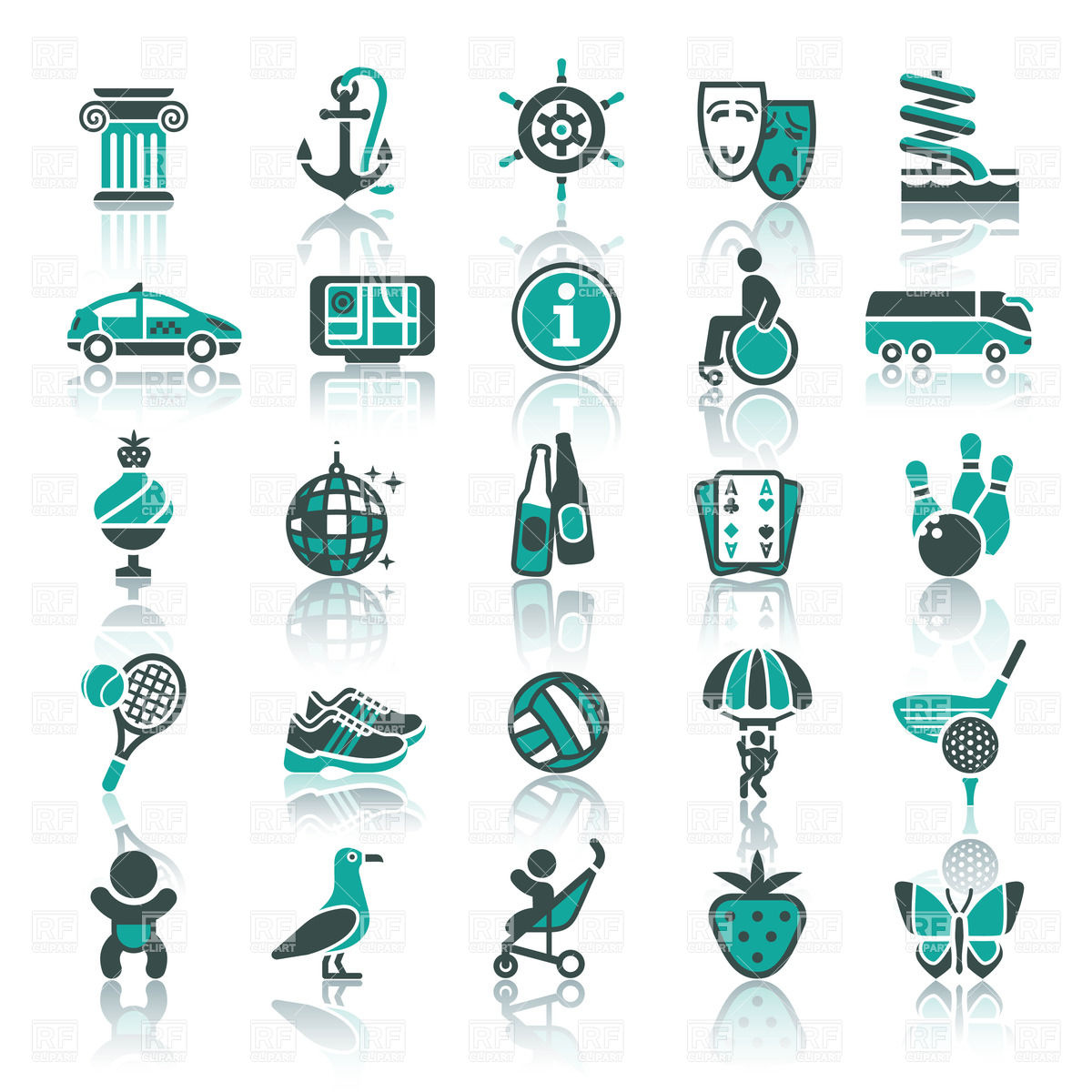 1200x1200 Entertainmen, Sport And Recreation Icons Vector Image Of Travel