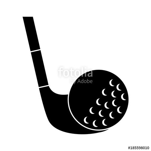 500x500 Golf Club And Ball Sport Recreation Vector Illustration Stock