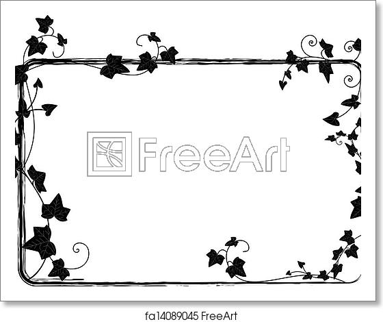 560x470 Free Art Print Of Ivy Frame Vector Rectangle Frame With Branch