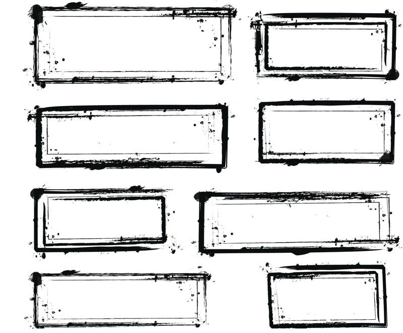 800x660 Grunge Rectangular Frames Vector Stencils Free Vector Graphics