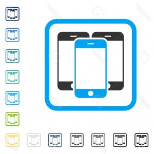 300x300 Photostock Vector Smartphones Icon Inside Rounded Rectangle Frame