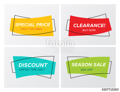 500x385 Set Of Flat Geometric Sale Banner In Trendy Concept Hipster