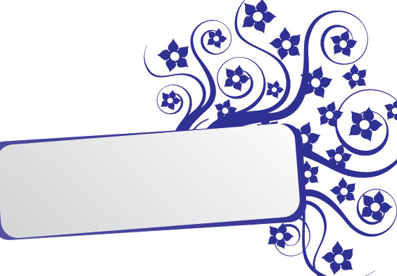 564x392 Swirling Frame Blue Rectangle Banner Free Vector Download