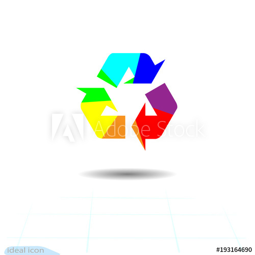 Rainbow Recycling, Recycled Icon, Eco Vector Recycle Arrows 500x500 Rainbow Recycling, Recycled Icon, Eco Vector Recycle Arrows