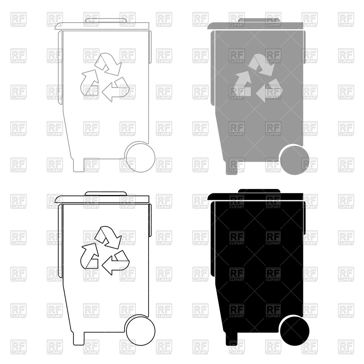 Refuse Bin With Recycle Arrows Vector Image Of Objects 1200x1200 Refuse Bin With Recycle Arrows Vector Image Of Objects