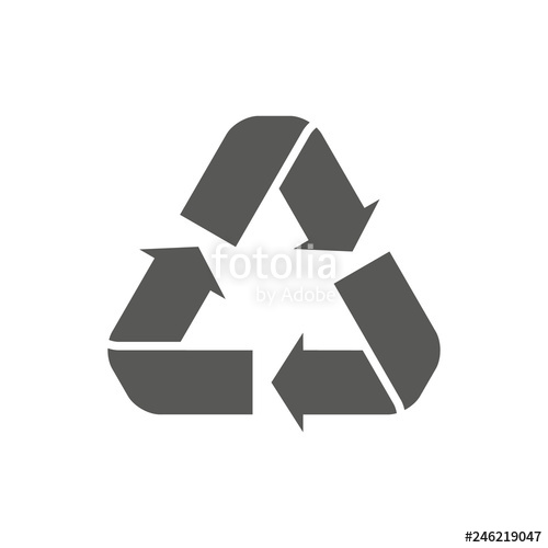 500x500 Recycle Icon Vector Style Is Flat Symbol, Gray Color, Rounded
