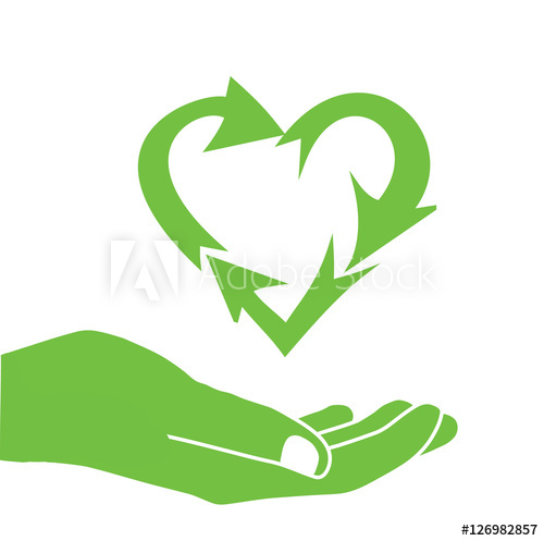 500x497 Hand Green Heart Recycle Icon Logo