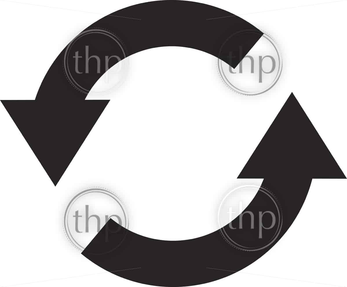 1198x991 Simple Flat Design Circular Recycle Symbol Vector In Black Vector