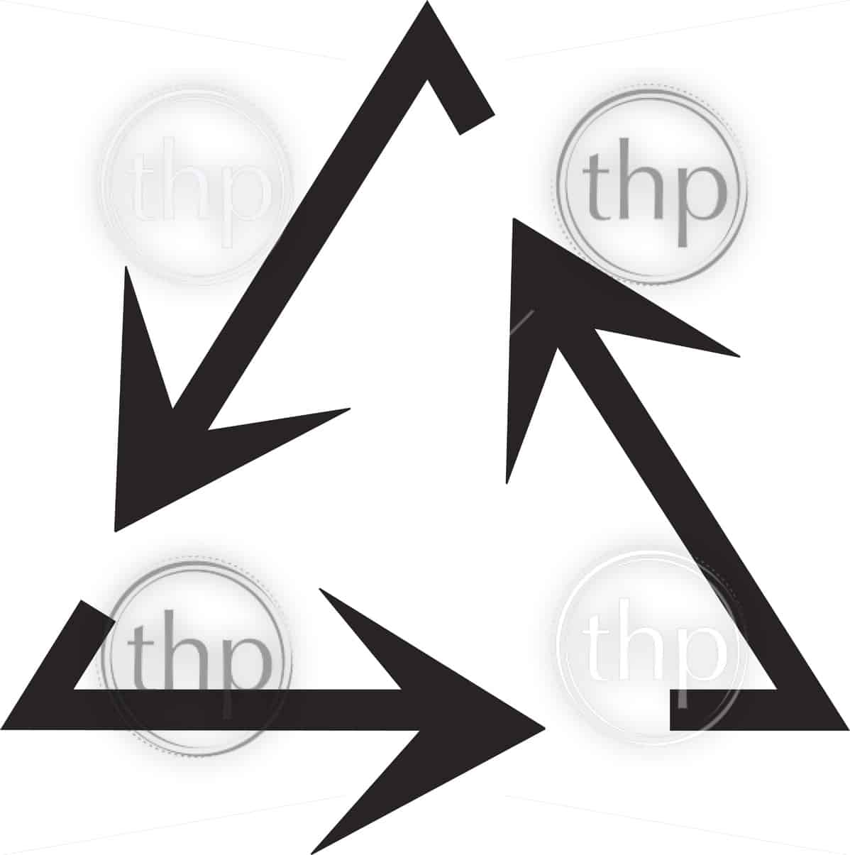 1198x1205 Simple Flat Design Triangular Recycle Symbol Vector In Black