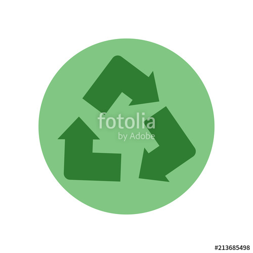 500x500 Recycle Sign Icon Vector Sign And Symbol Isolated On White