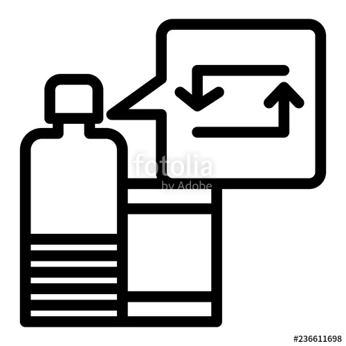 Recycling Bottle Line Icon Container With Recycle Sign Vector 500x500 Recycling Bottle Line Icon Container With Recycle Sign Vector