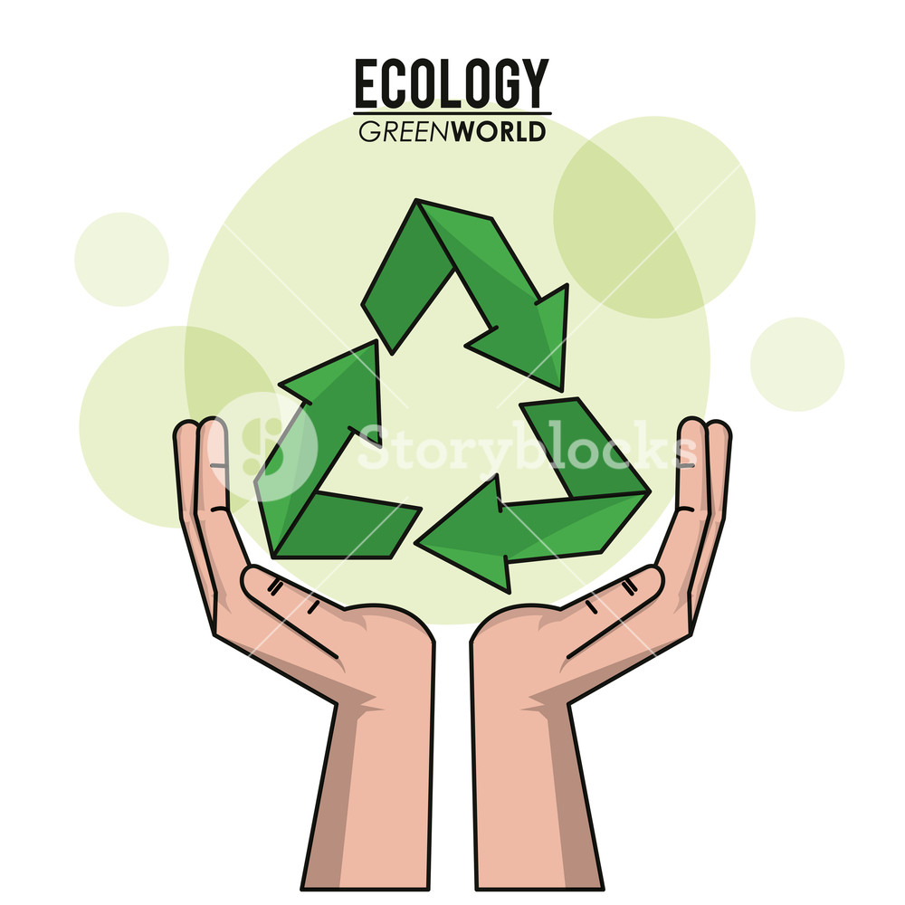 Ecology Green World Hand Recycle Symbol Vector Illustration 1000x1000 Ecology Green World Hand Recycle Symbol Vector Illustration