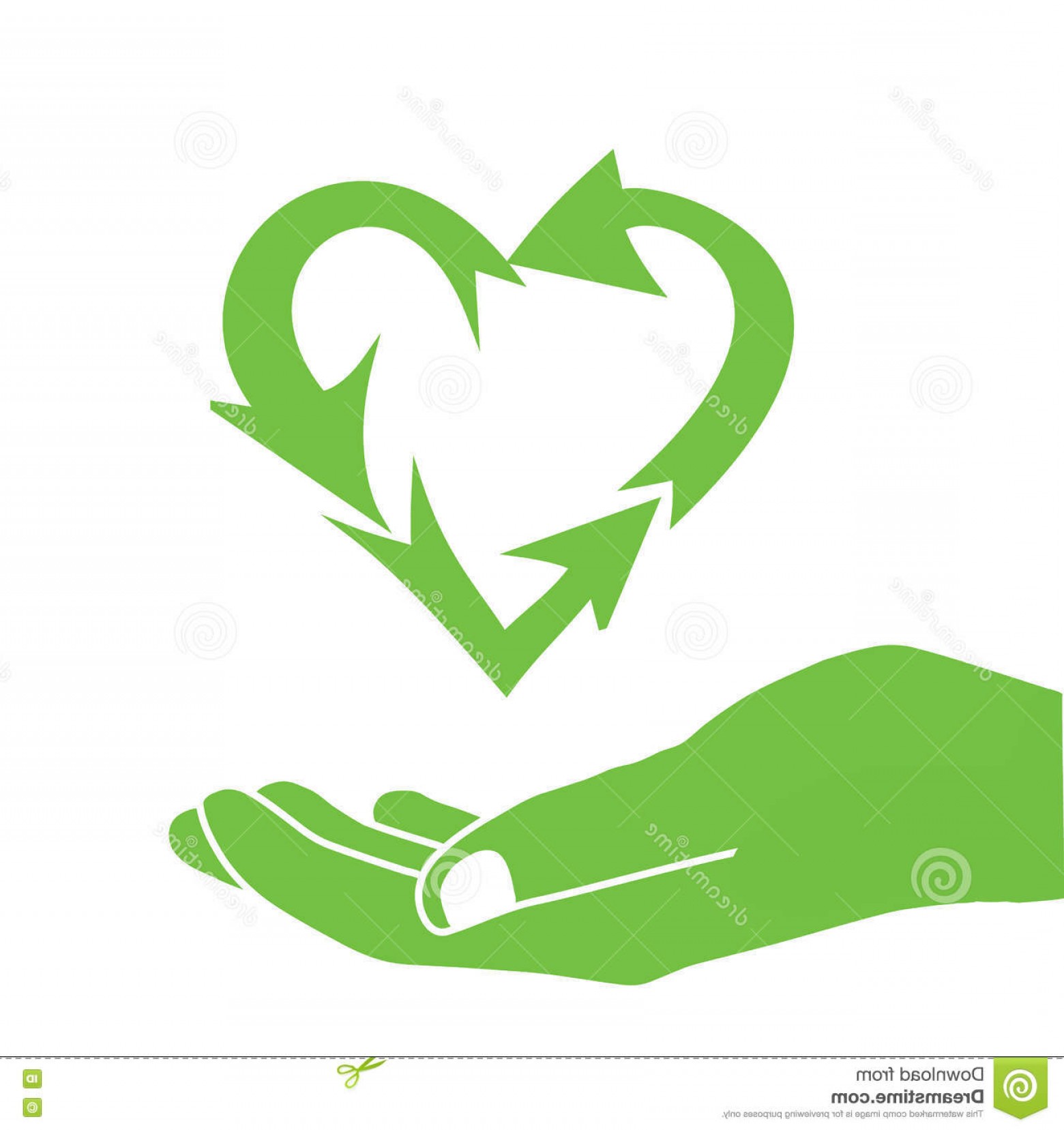 1560x1657 Stock Illustration Hand Green Heart Recycle Icon Logo Love Eco