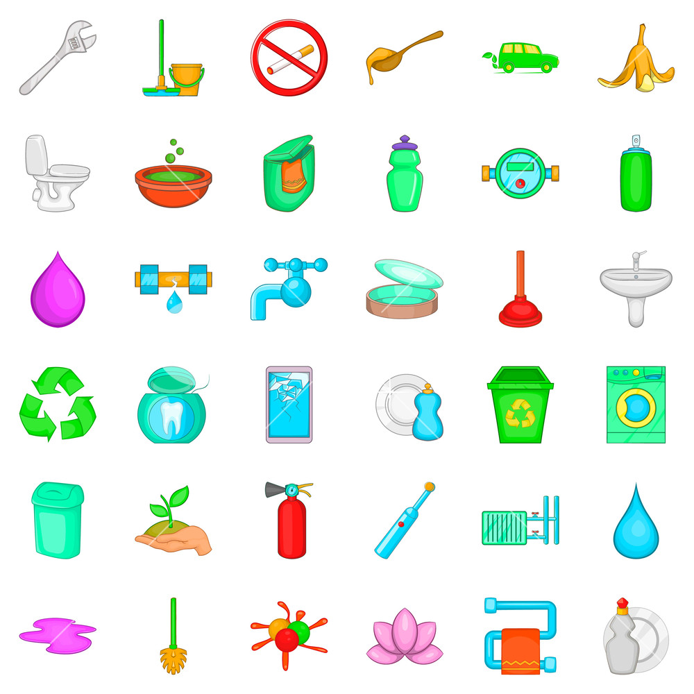 1000x1000 Recycle Icons Set Cartoon Style Of Recycle Vector Icons
