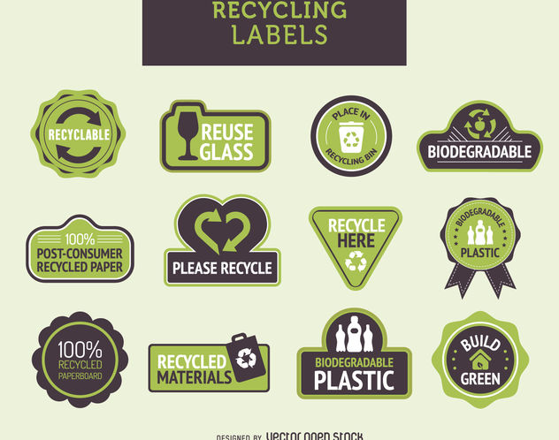 632x498 Recycling Labels Set Free Vector Download Cannypic