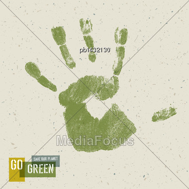 Go Green Concept Poster Handprint Recycled Paper Texture 380x380 Go Green Concept Poster Handprint Recycled Paper Texture
