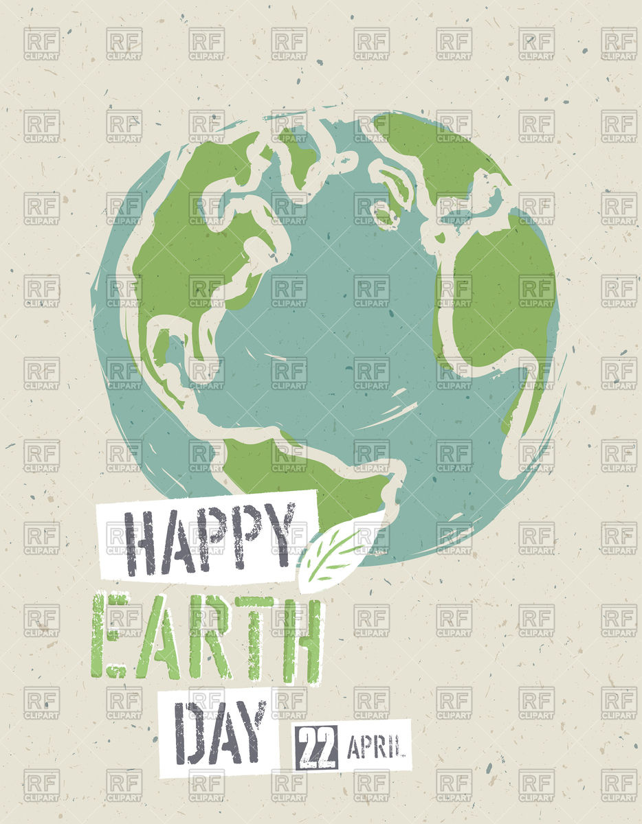 Happy Earth Day Poster With Earth On Recycled Paper Texture Vector 934x1200 Happy Earth Day Poster With Earth On Recycled Paper Texture Vector