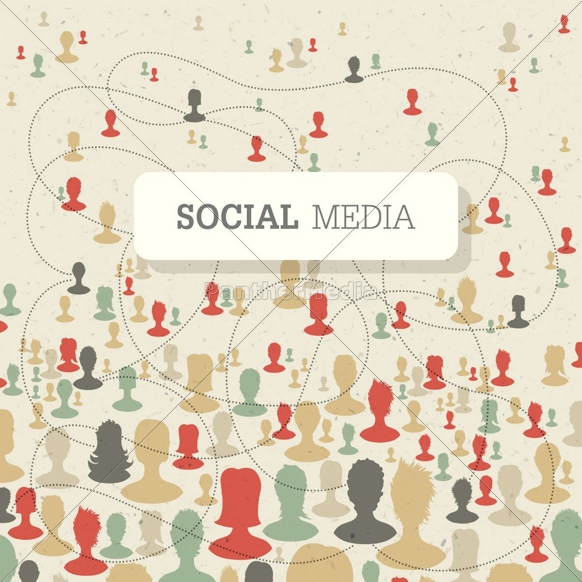 Social Concept On Recycled Paper Texture, Retro 1200x1200 Social Concept On Recycled Paper Texture, Retro