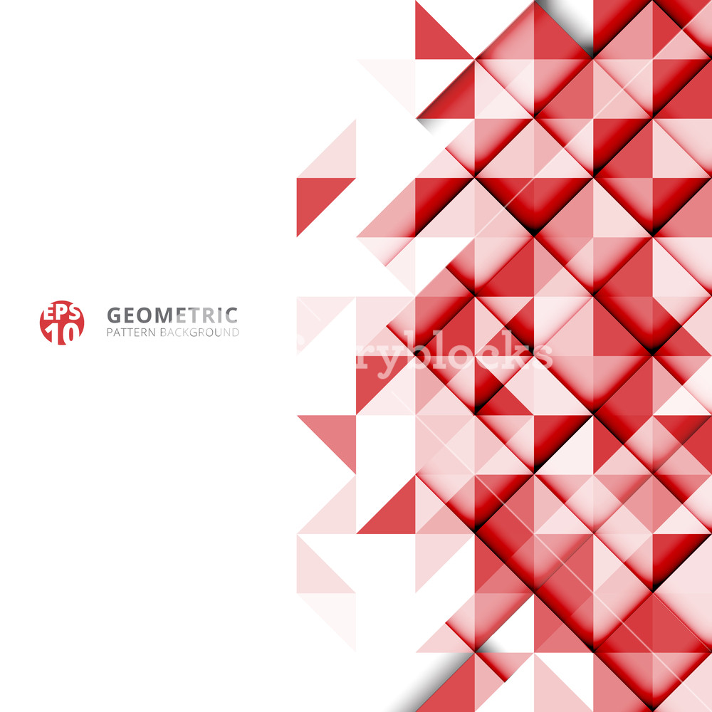 1000x1000 Abstract Red Geometric Triangles Pattern On White Background