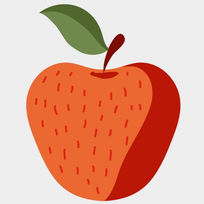 660x660 Red Apple Vector Illustration