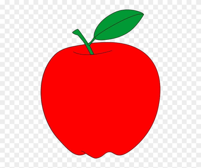 840x704 Red Apple With Green Leaf Free Vector Clipart