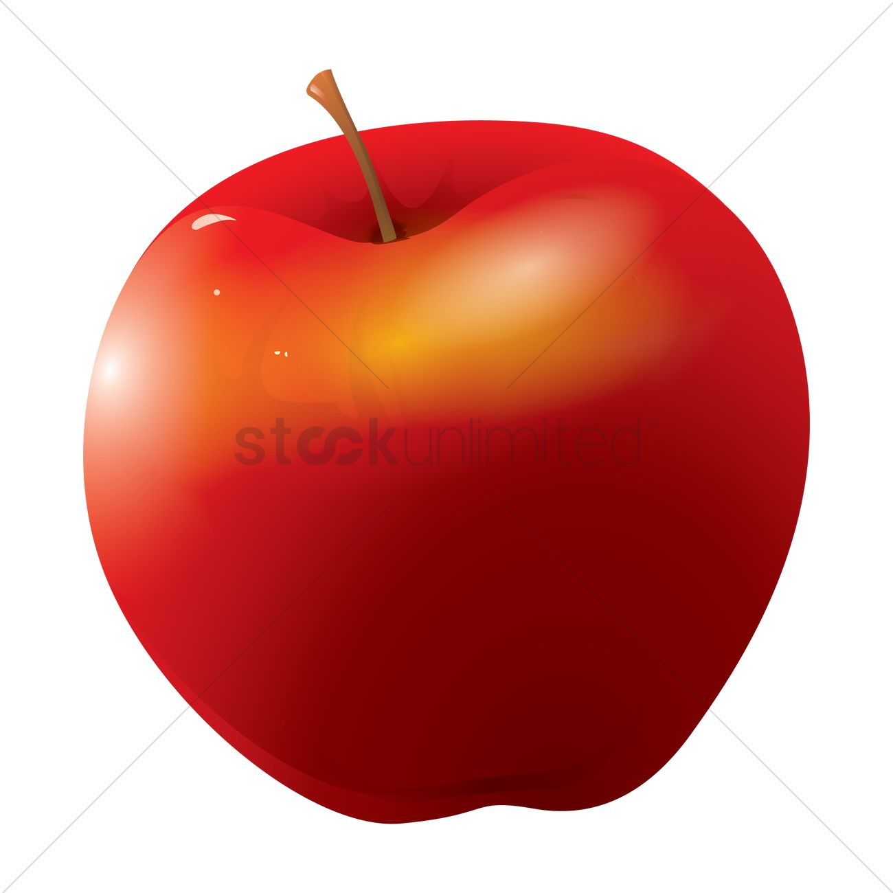 1300x1300 Red Apple Vector Image