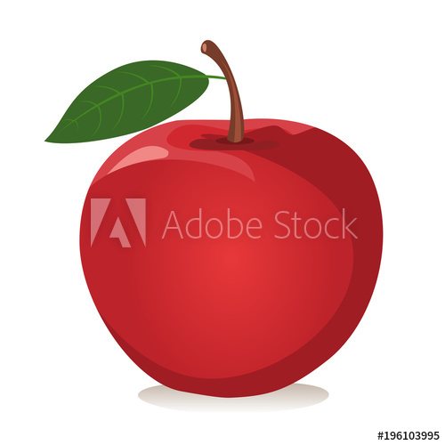 500x500 Red Apple Vector Illustration