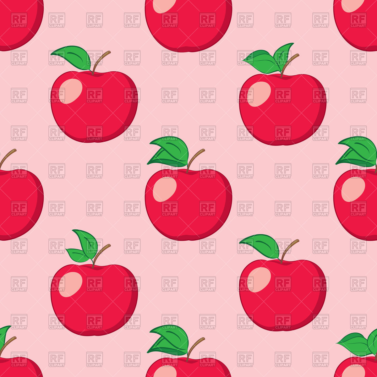 1200x1200 Rosy Seamless Background With Red Apples Vector Image Of Food