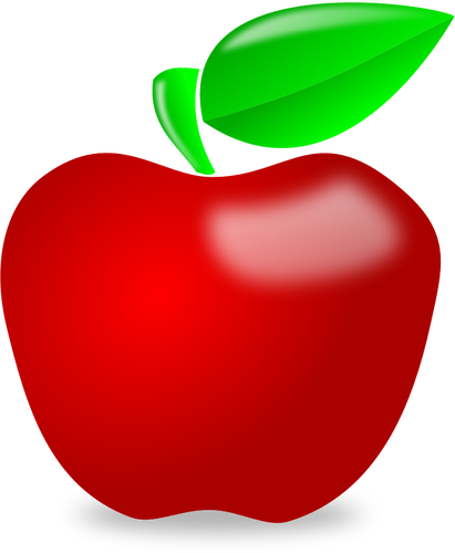 411x500 Shiny Spot Red Apple Vector Image