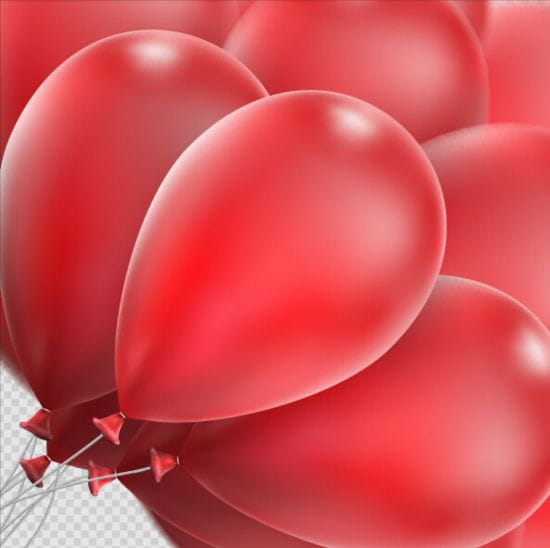 550x548 Realistic Red Balloons Vector Illustration Free