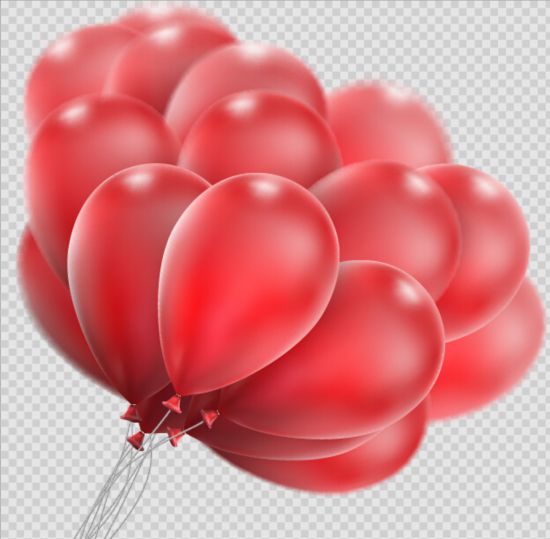 550x539 Realistic Red Balloons Vector Illustration Free Download