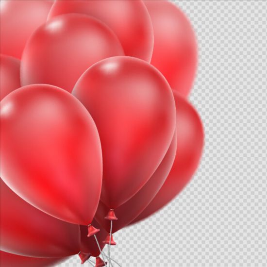 550x550 Realistic Red Balloons Vector Illustration Free Download