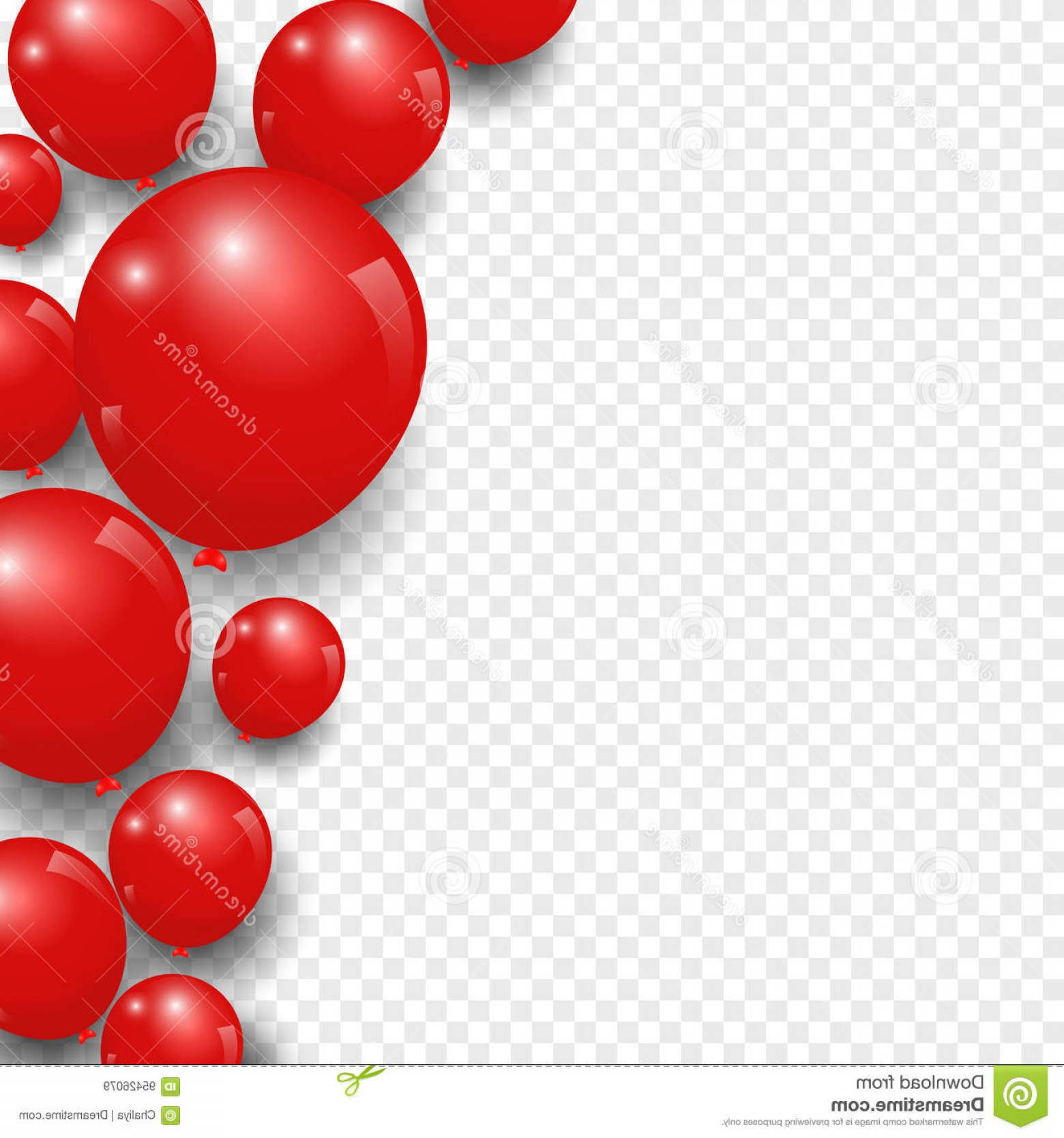1560x1668 Stock Illustration Celebration Festive Red Balloons Transparent