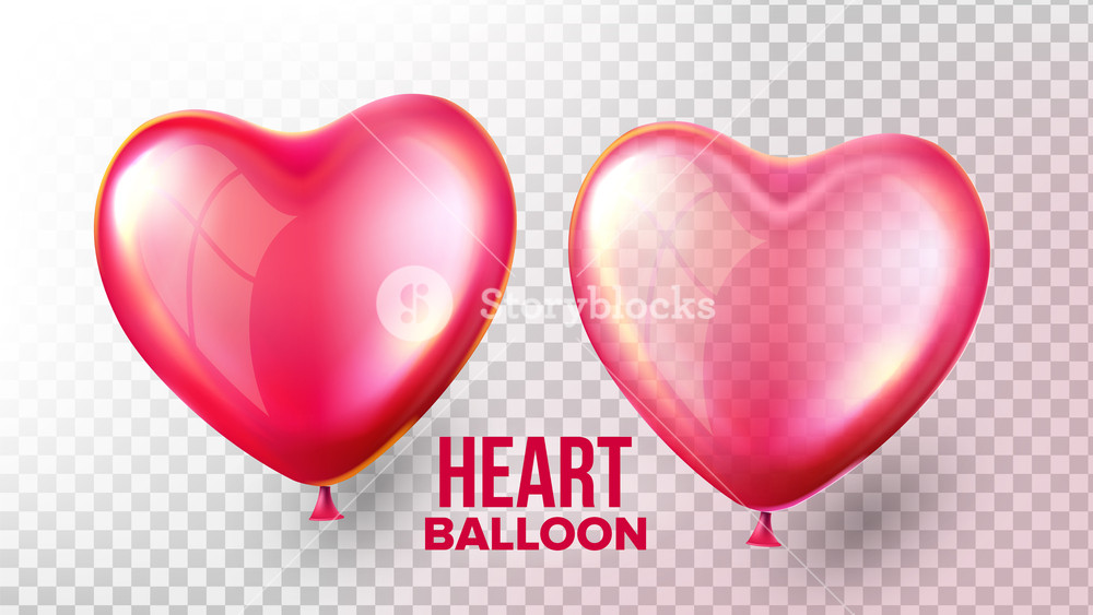1000x563 Heart Balloon Vector Transparent Realistic Red Balloon In Form