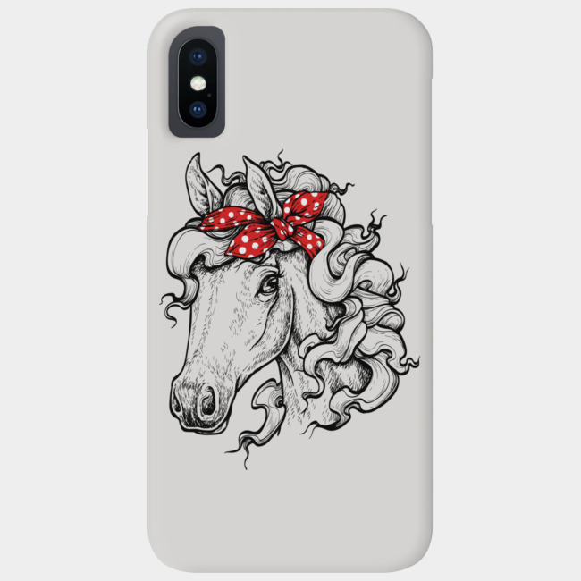 Horse In Red Bandana Vector Design Phone Case 650x650 Horse In Red Bandana Vector Design Phone Case