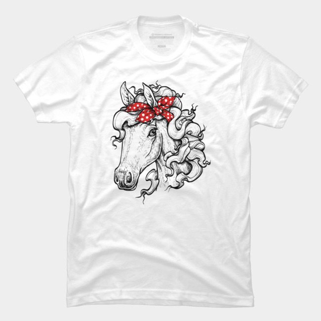 Horse In Red Bandana Vector Design T Shirt 650x650 Horse In Red Bandana Vector Design T Shirt
