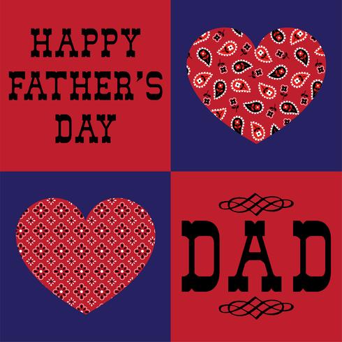 Fathers Day Dad With Red Bandana Hearts Vector 490x490 Fathers Day Dad With Red Bandana Hearts Vector