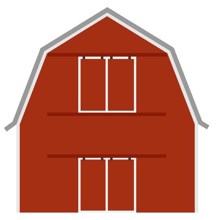 450x450 Old Red Barn Ot Farm House, Barn Door, Vector Isolated, Farming