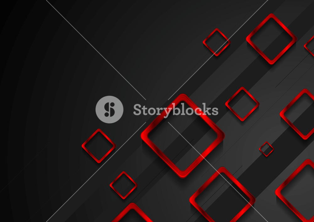 1000x706 Bright Red Metal Squares On Black Background Vector Graphic